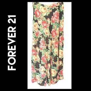 Forever 21 Floral Maxi Skirt M-EUC